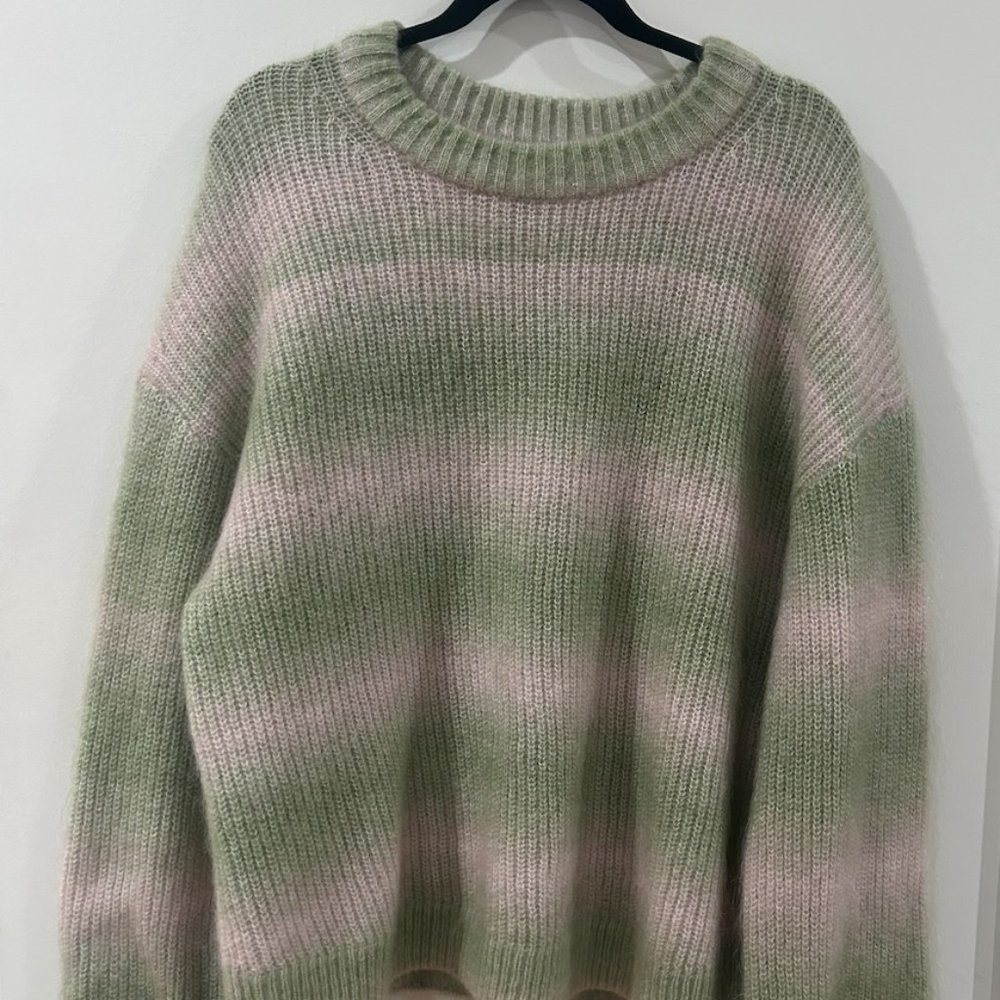 & Other Stories - Pink and Green Striped Knitted Sweater